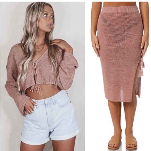 MINKPINK by Revolve Cover up Crochet top NWT Small MSRP $89 - Picture 3 of 6